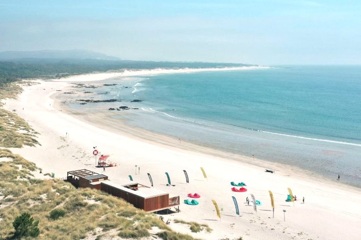 Aerial view of a watersports centre in Portugal