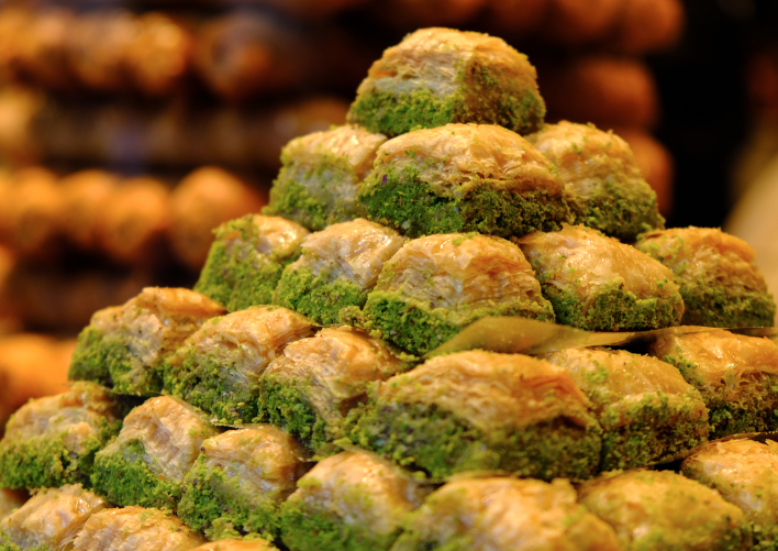 A tower of Greek Baklava