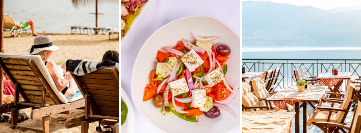 lunch and dining options at Lixouri Bay Beach Club